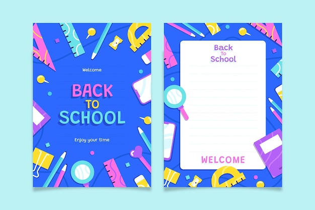 Flat back to school card template