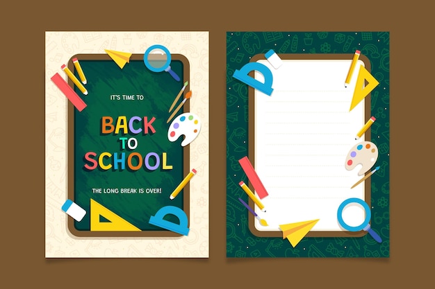 Flat back to school card template