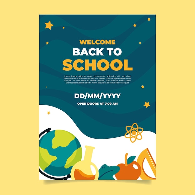 Flat back to school card template