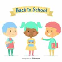 Free vector flat back to school children