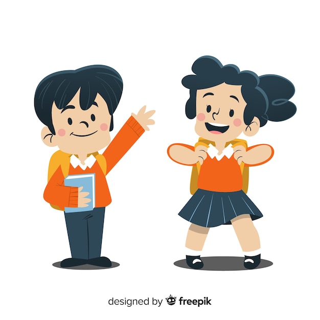 Free vector flat back to school children