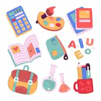 Free vector flat back to school elements collection