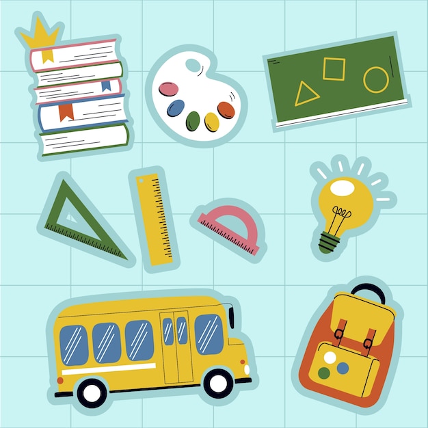 Free vector flat back to school elements collection