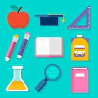 Free vector flat back to school elements collection