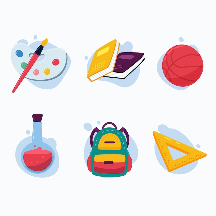 Free Vector flat back to school elements collection