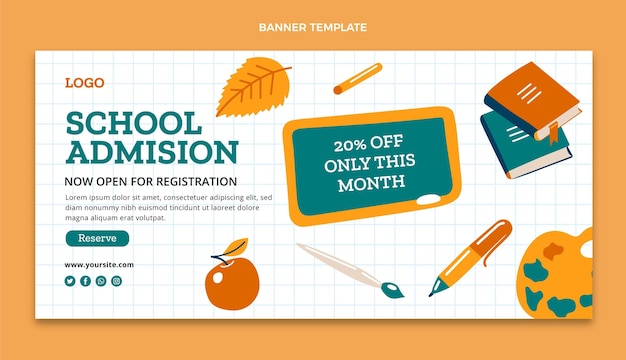 Free vector flat back to school facebook cover