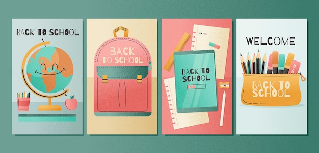 Free vector flat back to school instagram stories collection