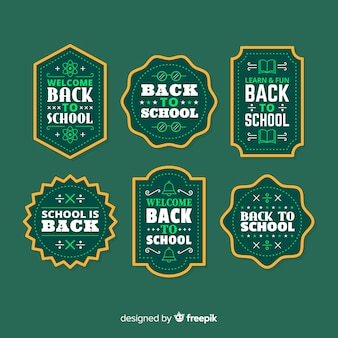Flat back to school label collection