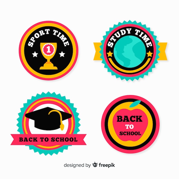 Free vector flat back to school label collection