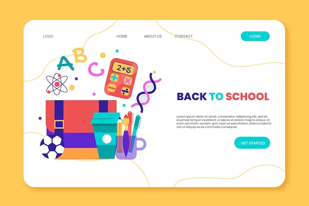 フラットバックトゥスクールランディングページテンプレート