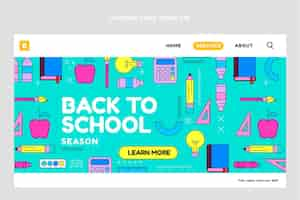 Free vector flat back to school landing page template