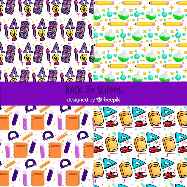 Flat back to school pattern collection