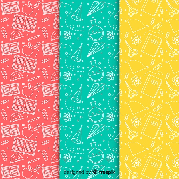 Flat back to school pattern collection