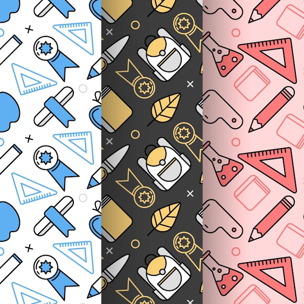 Flat back to school pattern collection