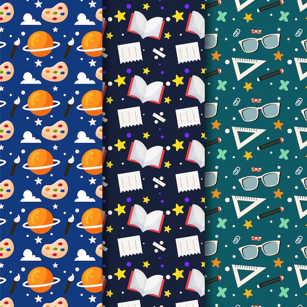 Flat back to school pattern collection