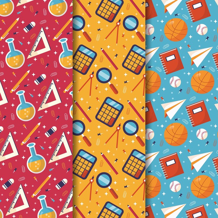 Free Vector flat back to school pattern collection