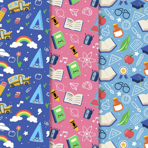 Flat back to school pattern design