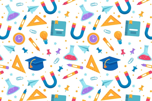 Free vector flat back to school pattern design