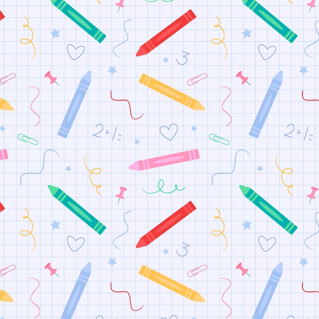 Flat back to school pattern design