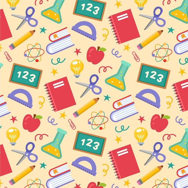 Free vector flat back to school pattern design