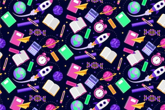 Free vector flat back to school pattern design