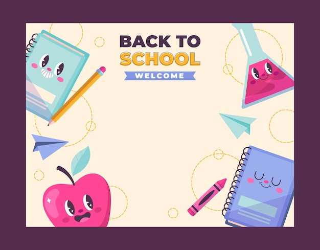 Free vector flat back to school photocall template