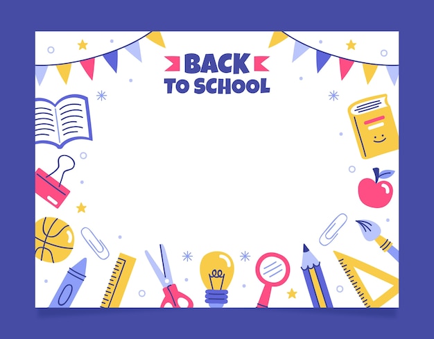 Flat back to school photocall template