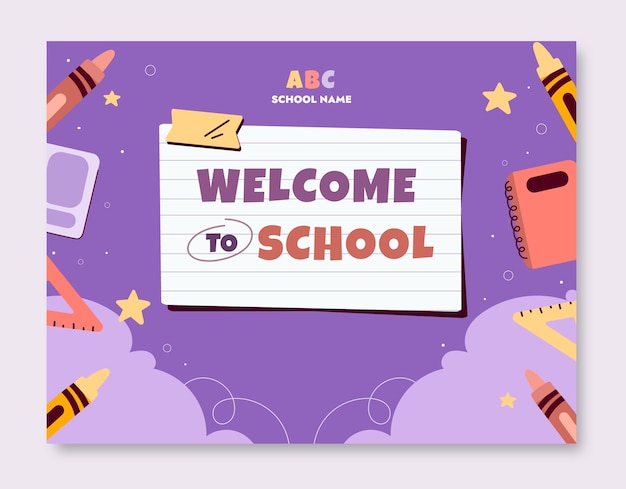 Free vector flat back to school photocall template