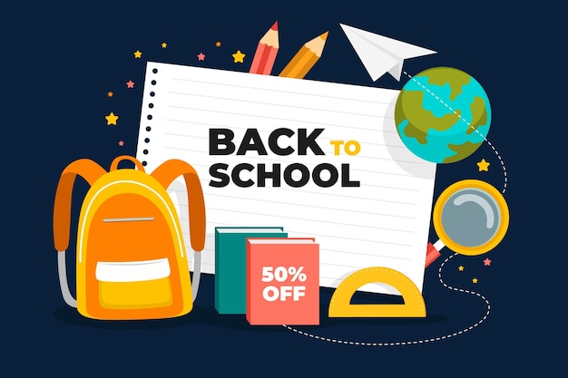 Free vector flat back to school sale background