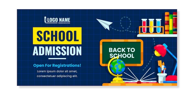 Free vector flat back to school sale banner template