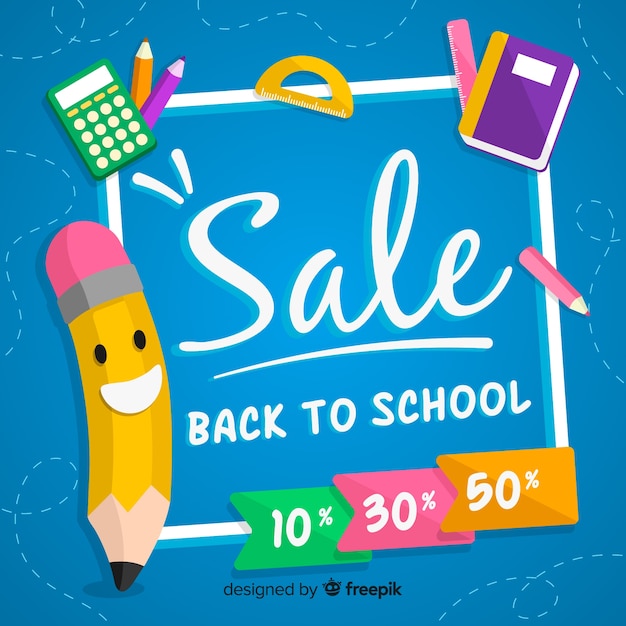 Flat back to school sales background