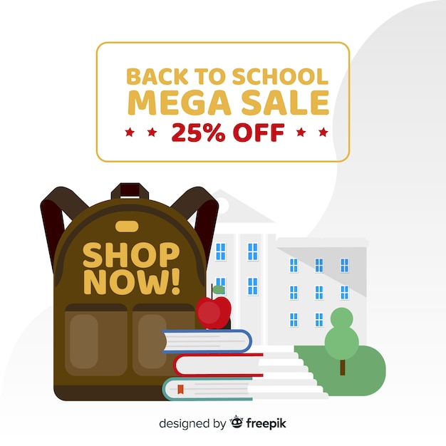 Free vector flat back to school sales