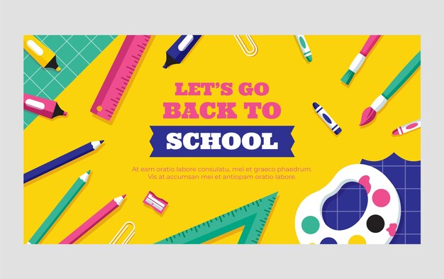 Flat back to school social media post template