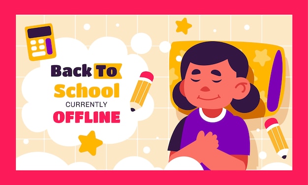 Free vector flat back to school twitch background