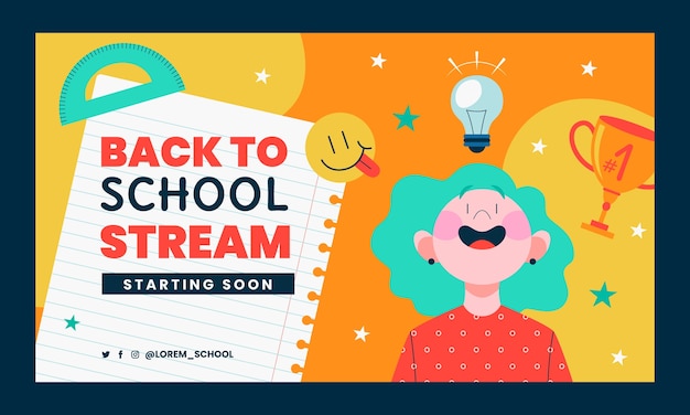 Free vector flat back to school twitch background