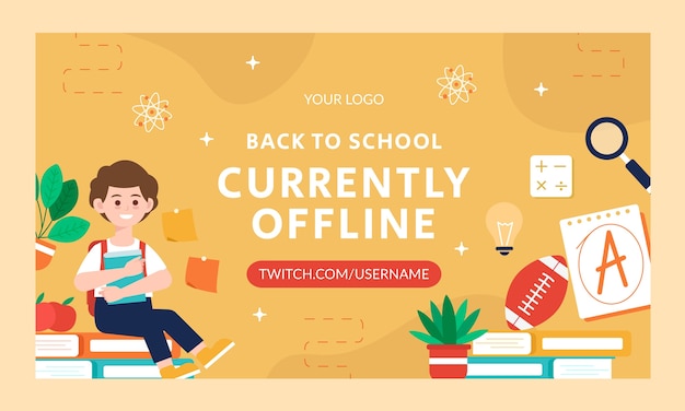 Flat back to school twitch background