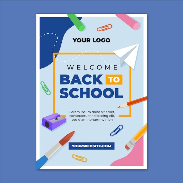 Back to School Vertical Poster Template – Free Vector Download