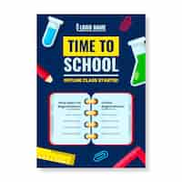 Free vector flat back to school vertical poster template