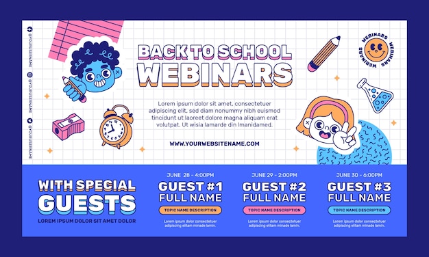 Free vector flat back to school webinar template