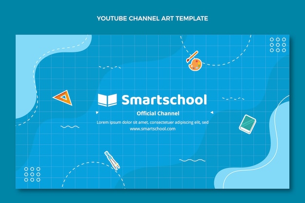 Flat back to school youtube channel art template