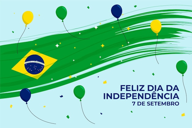 Flat background for 7 de setembro celebration