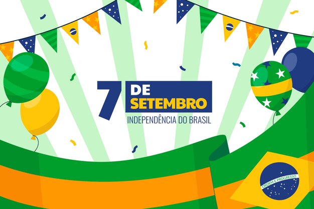 Flat background for 7 de setembro celebration