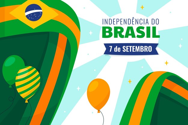 Flat background for 7 de setembro celebration