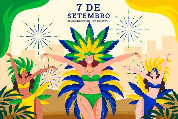 Flat background for 7 de setembro celebration