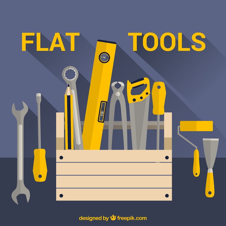 Free Vector flat background about carpentry tools