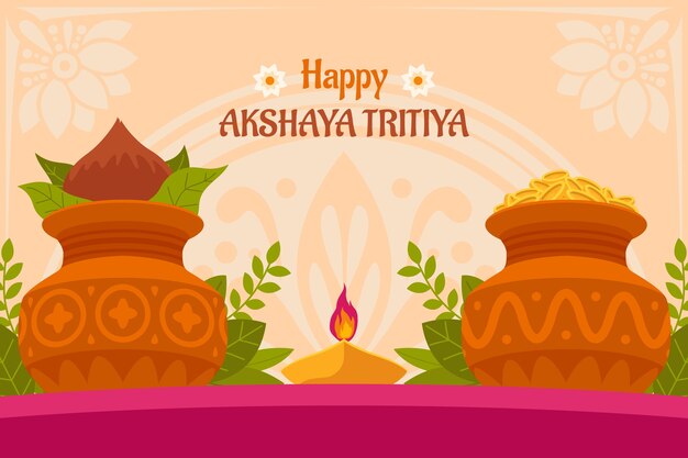 Akshaya tritiya 축제 축하를 위한 평평한 배경