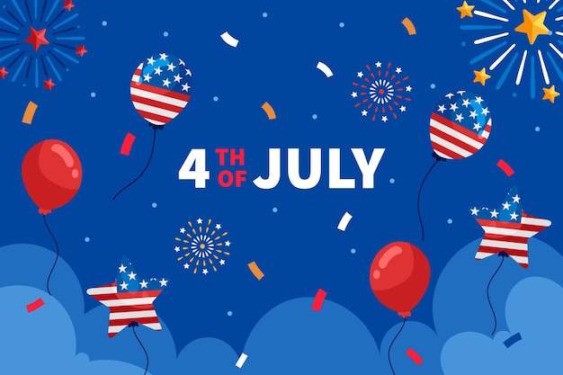 Плоский фон для американского празднования 4 июля