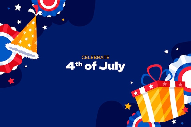 Flat background for american 4th of july celebration