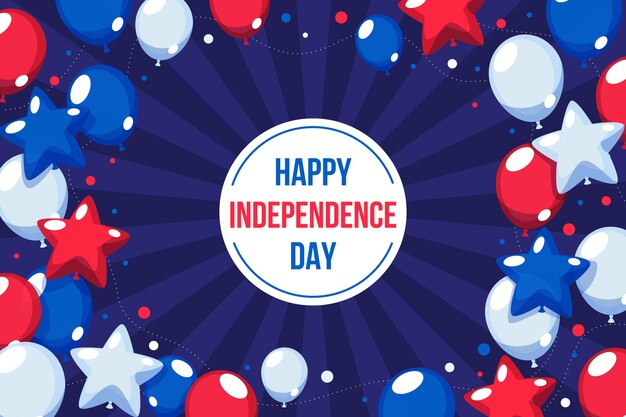 Flat background for american 4th of july celebration