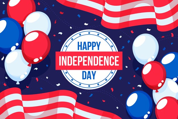 Flat background for american 4th of july celebration